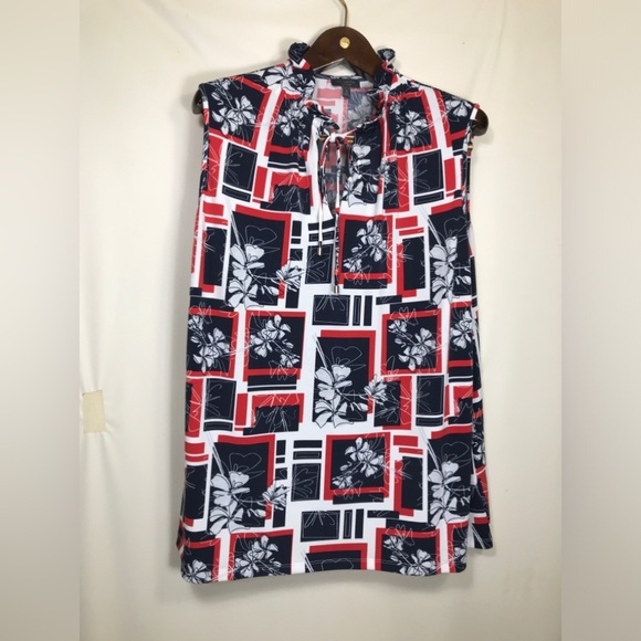 The Limited Sleeveless Tunic XLarge Chiffon Hi Lo Hawaiian - Picture 1 of 5